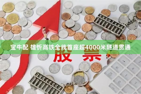 宝牛配 雄忻高铁全线首座超4000米隧道贯通